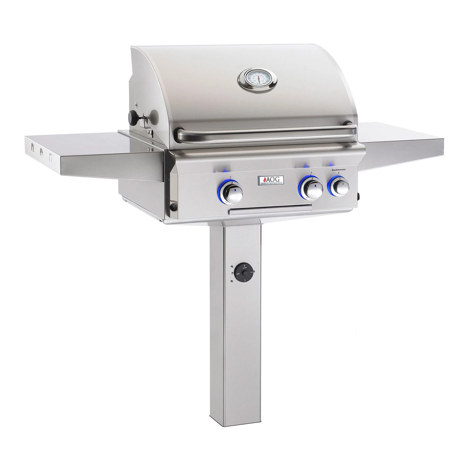 American Outdoor Grill 24 Inch Gas Grill On In-Ground Post 1 American Outdoor Grill 24 Inch Gas Grill On In-Ground Post