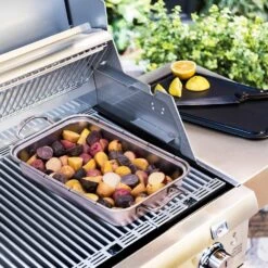 Saber A00AA7018 Stainless Steel Roasting Pan With Cutting Board -Kitchen Grill Shop a00aa7018 ls b 02 20