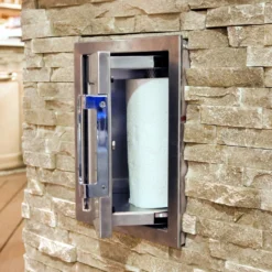 Hestan AGPTD16 Paper Towel Dispenser, 16-Inches -Kitchen Grill Shop agptd16 side view