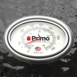 Primo CJRC Junior Oval Ceramic Charcoal All-In-One Kamado Grill Head On Wheeled Cradle -Kitchen Grill Shop aio thermometer 01 20 1