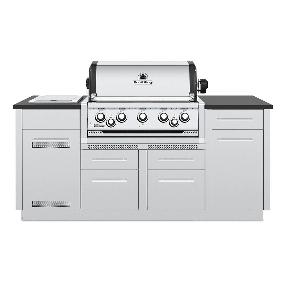 Broil King IMP-S590i Imperial S590i Stainless Steel 5-Burner Gas Grill Island, 79-Inches 1 Broil King IMP-S590i Imperial S590i Stainless Steel 5-Burner Gas Grill Island, 79-Inches