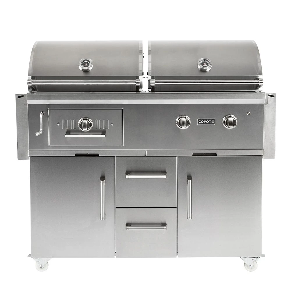 Coyote Stainless Steel Freestanding Gas & Charcoal Combo Grill, 50-Inch (C1HY50-CT) 1 Coyote Stainless Steel Freestanding Gas & Charcoal Combo Grill, 50-Inch (C1HY50-CT)