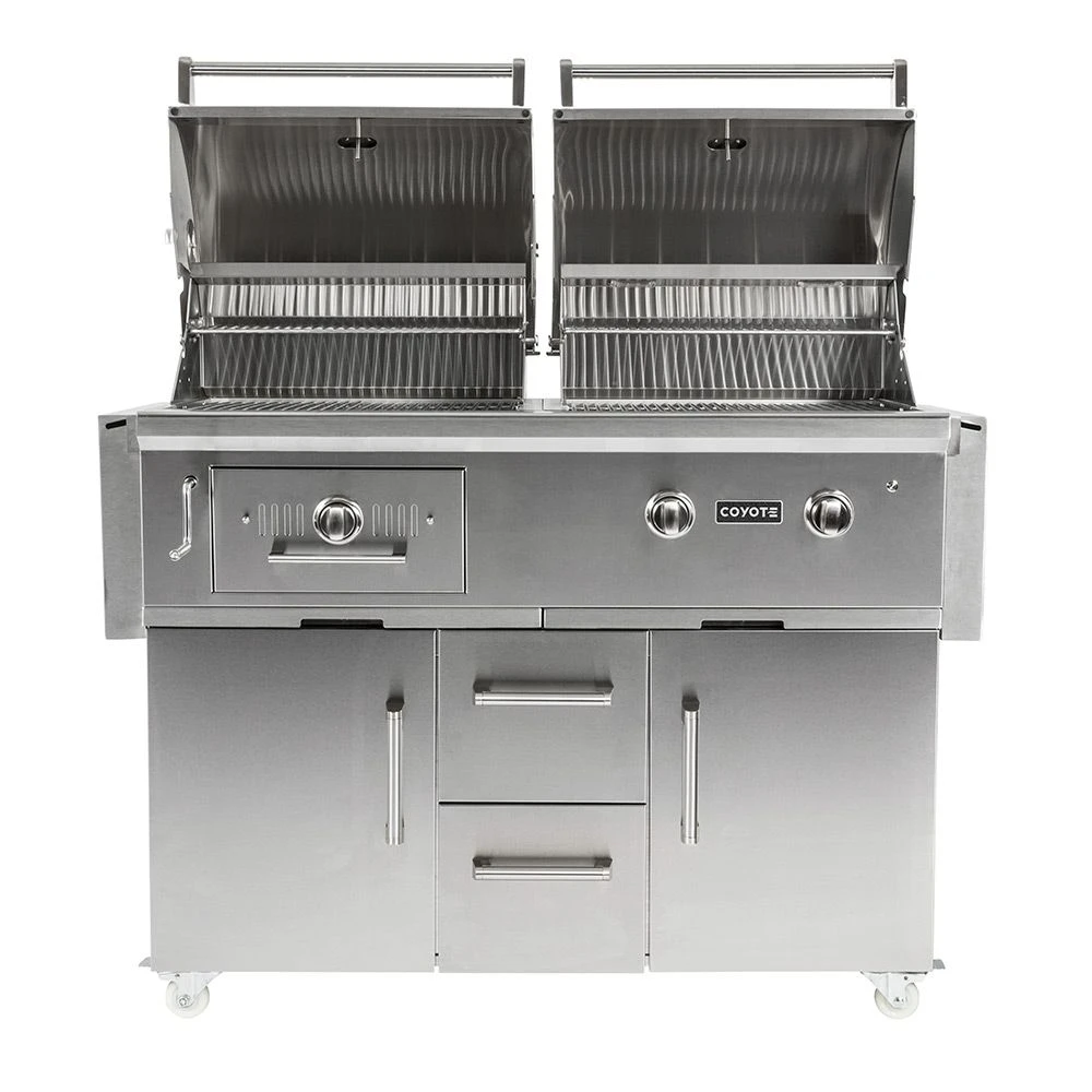 Coyote Stainless Steel Freestanding Gas & Charcoal Combo Grill, 50-Inch (C1HY50-CT) 2 Coyote Stainless Steel Freestanding Gas & Charcoal Combo Grill, 50-Inch (C1HY50-CT) - Image 2
