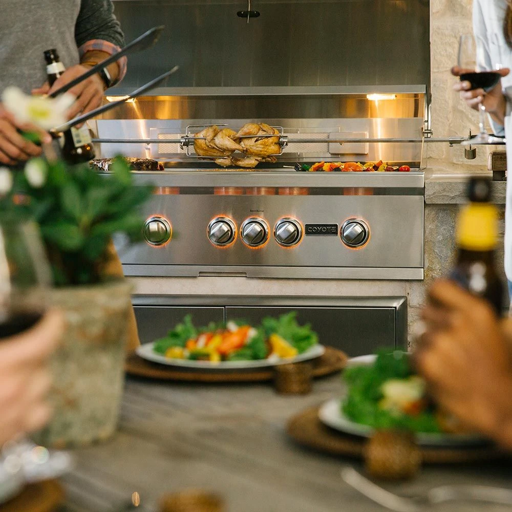 Coyote S-Series Stainless Steel Built-In Gas Grill With Infrared Sear Burner & Rotisserie, 42-Inch (C2SL42) 4 Coyote S-Series Stainless Steel Built-In Gas Grill With Infrared Sear Burner & Rotisserie, 42-Inch (C2SL42) - Image 4