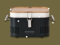 Everdure HBCUBE Cube Portable Charcoal Grill, 15-Inches -Kitchen Grill Shop cube features