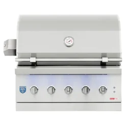 American Made Grills AMG-ENC36 Encore 36-Inch Built-In Dual Fuel Wood And Gas Grill With Infrared Searing Burner And Rotisserie Kit