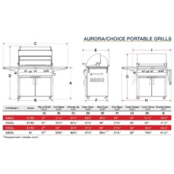Fire Magic A660s Aurora Gas Grill On Cart With Single Side Burner -Kitchen Grill Shop fm aurora and choice grill specs 01 20