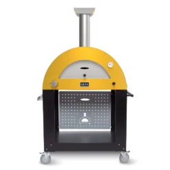 Alfa 2 Pizze 38-Inch Gas Pizza Oven On Black Cart