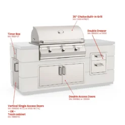 Fire Magic 82-Inch Outdoor Kitchen Island With 36-Inch Choice Gas Grill, Doors And Drawers 10 Fire Magic 82-Inch Outdoor Kitchen Island With 36-Inch Choice Gas Grill, Doors And Drawers -Kitchen Grill Shop id650 c650i kit config b 03 23 1