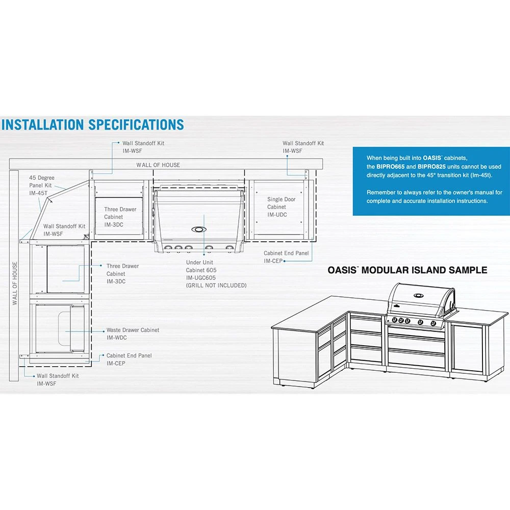 Napoleon IM-45LT-CN Oasis 45 Degree Transition Kit For BIPRO 665/825 & 18-Inch Burners 2 Napoleon IM-45LT-CN Oasis 45 Degree Transition Kit For BIPRO 665/825 & 18-Inch Burners - Image 2