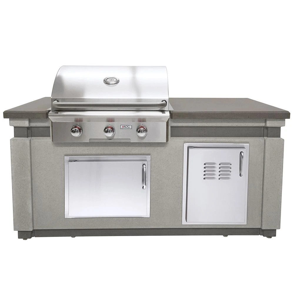 American Outdoor Grill T-Series Outdoor Kitchen Island With 30NBT-00SP Built-In Grill, Natural Gas 1 American Outdoor Grill T-Series Outdoor Kitchen Island With 30NBT-00SP Built-In Grill, Natural Gas