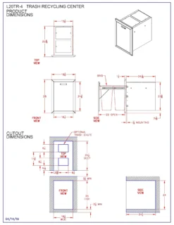 Lynx L20TR-4 Ventana Trash And Recycle Bin Drawer, 19.25x28-Inch -Kitchen Grill Shop l20tr 4 specs scaled