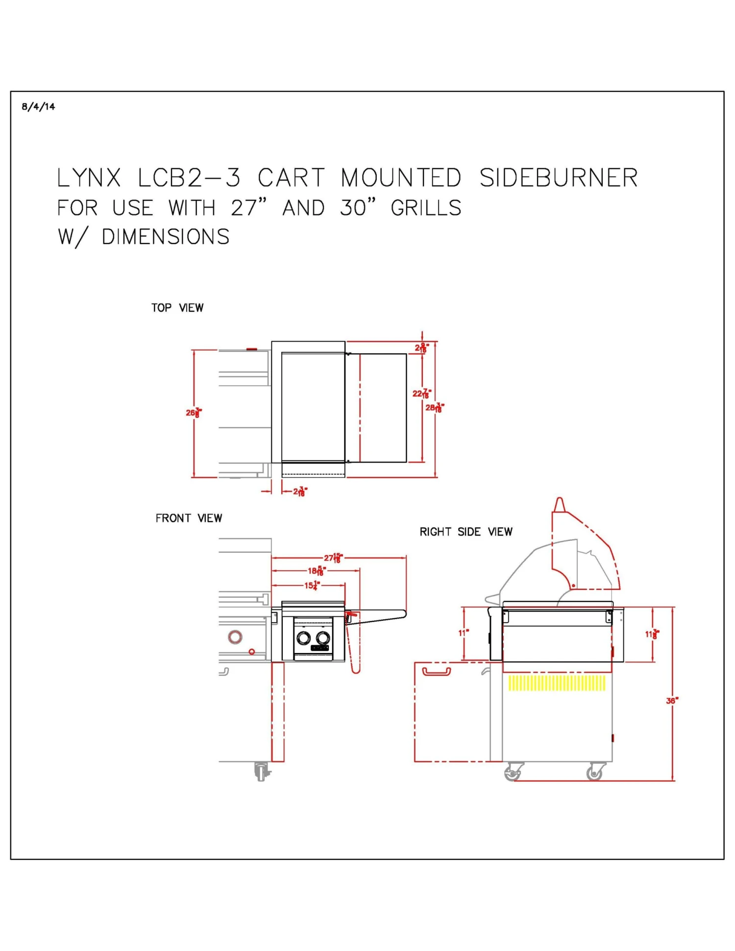 Lynx LCB2-3 Freestanding Cart Mounted Double Side Burner 4 Lynx LCB2-3 Freestanding Cart Mounted Double Side Burner - Image 4