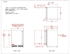 Lynx LN24REF Stainless Steel Outdoor Refrigerator, 24-Inch -Kitchen Grill Shop lm24ref specs b scaled