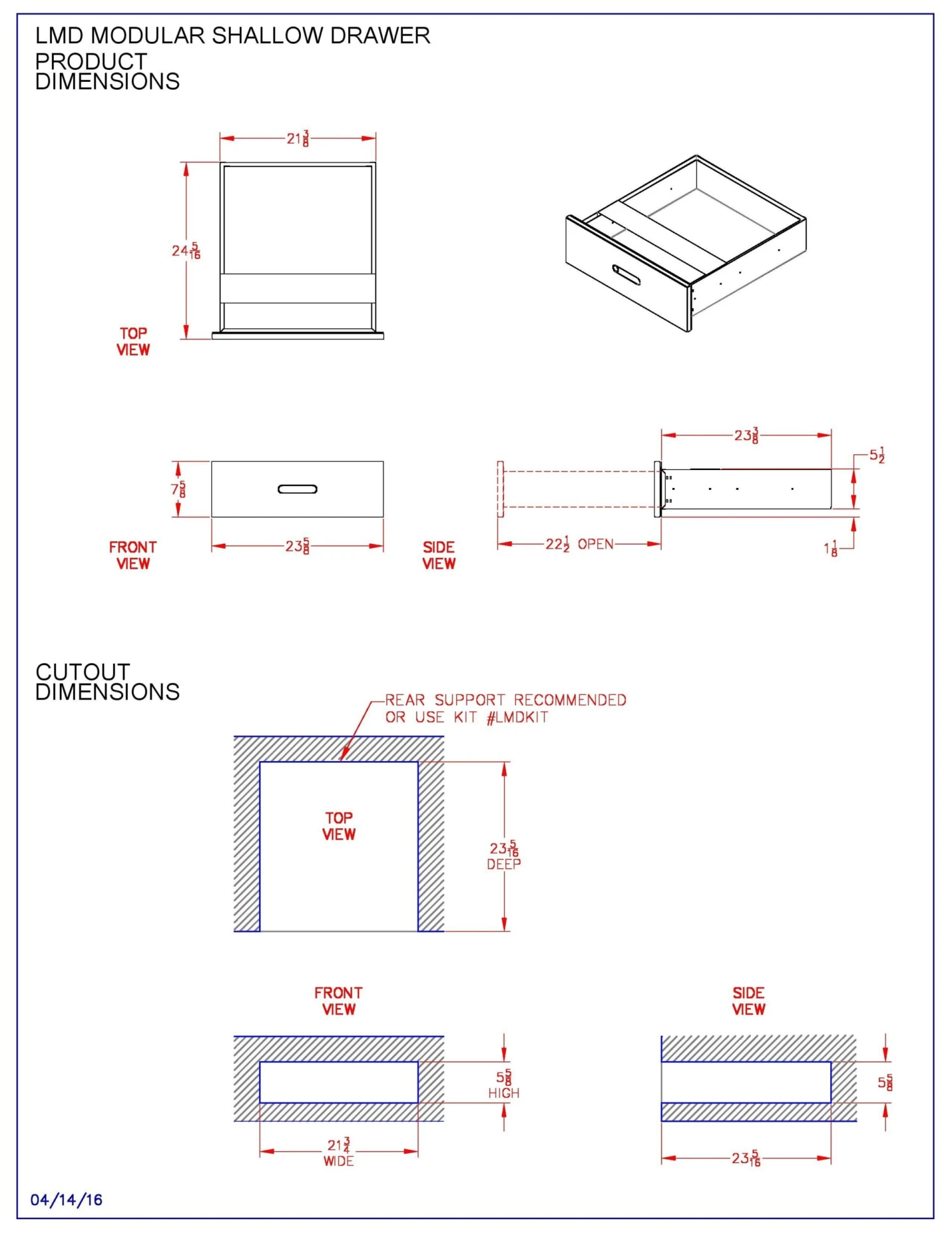 Lynx LMD-4 Ventana Single Modular Drawer 3 Lynx LMD-4 Ventana Single Modular Drawer - Image 3