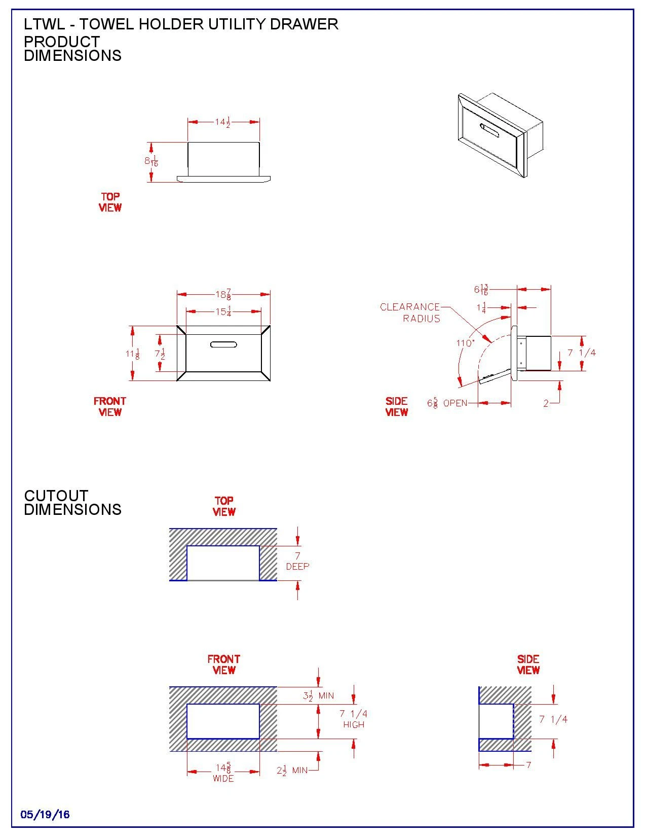 Lynx LTWL Paper Towel Drawer, 16.325x10-Inch 3 Lynx LTWL Paper Towel Drawer, 16.325x10-Inch - Image 3