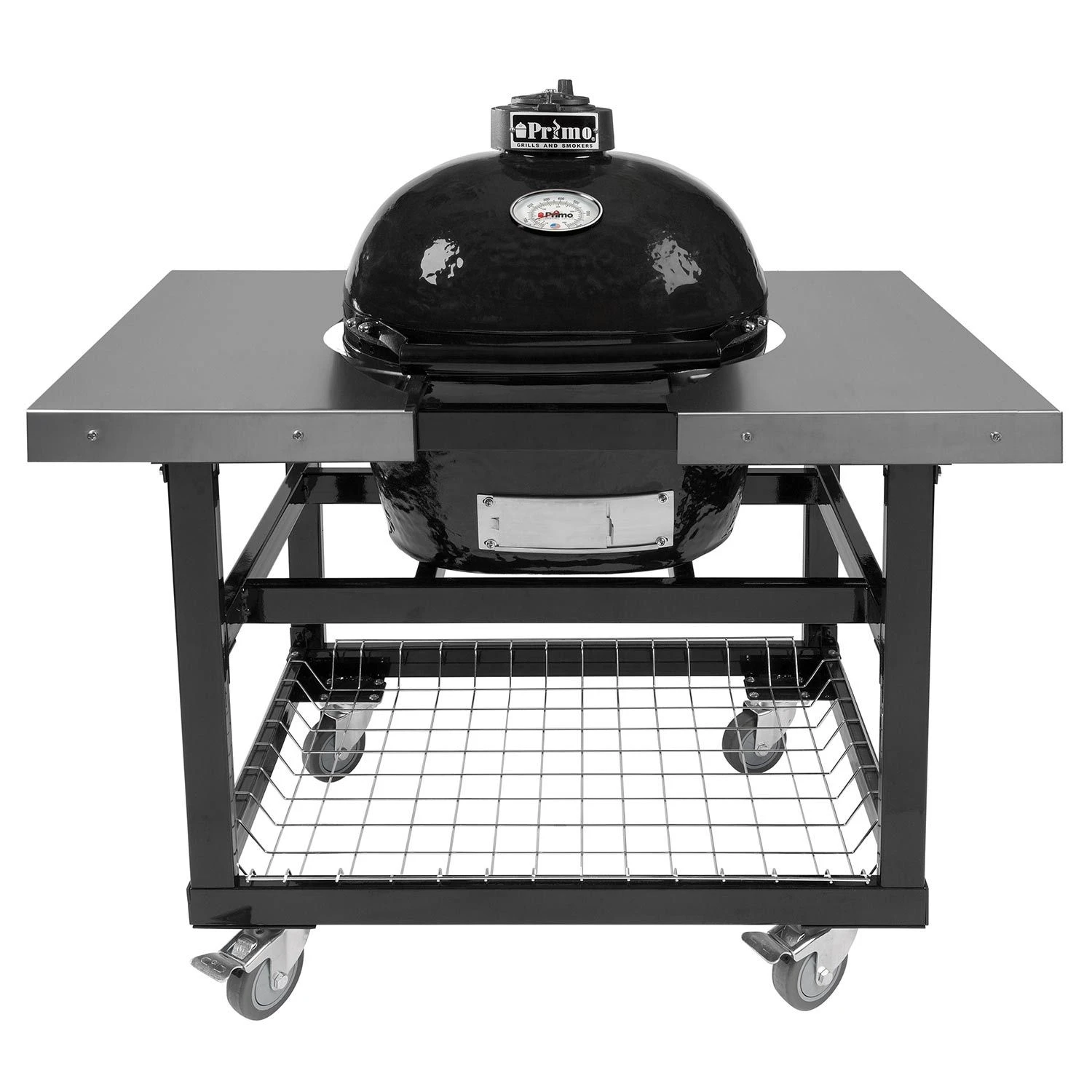 Primo CJRH Junior Oval Ceramic Charcoal Kamado Grill On Cart 1 Primo CJRH Junior Oval Ceramic Charcoal Kamado Grill On Cart