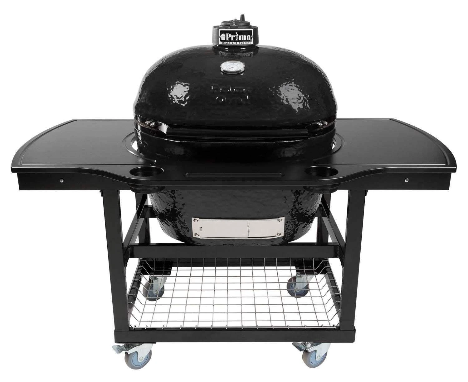 Primo CXLH Extra Large Oval Ceramic Charcoal Kamado Grill On Cart