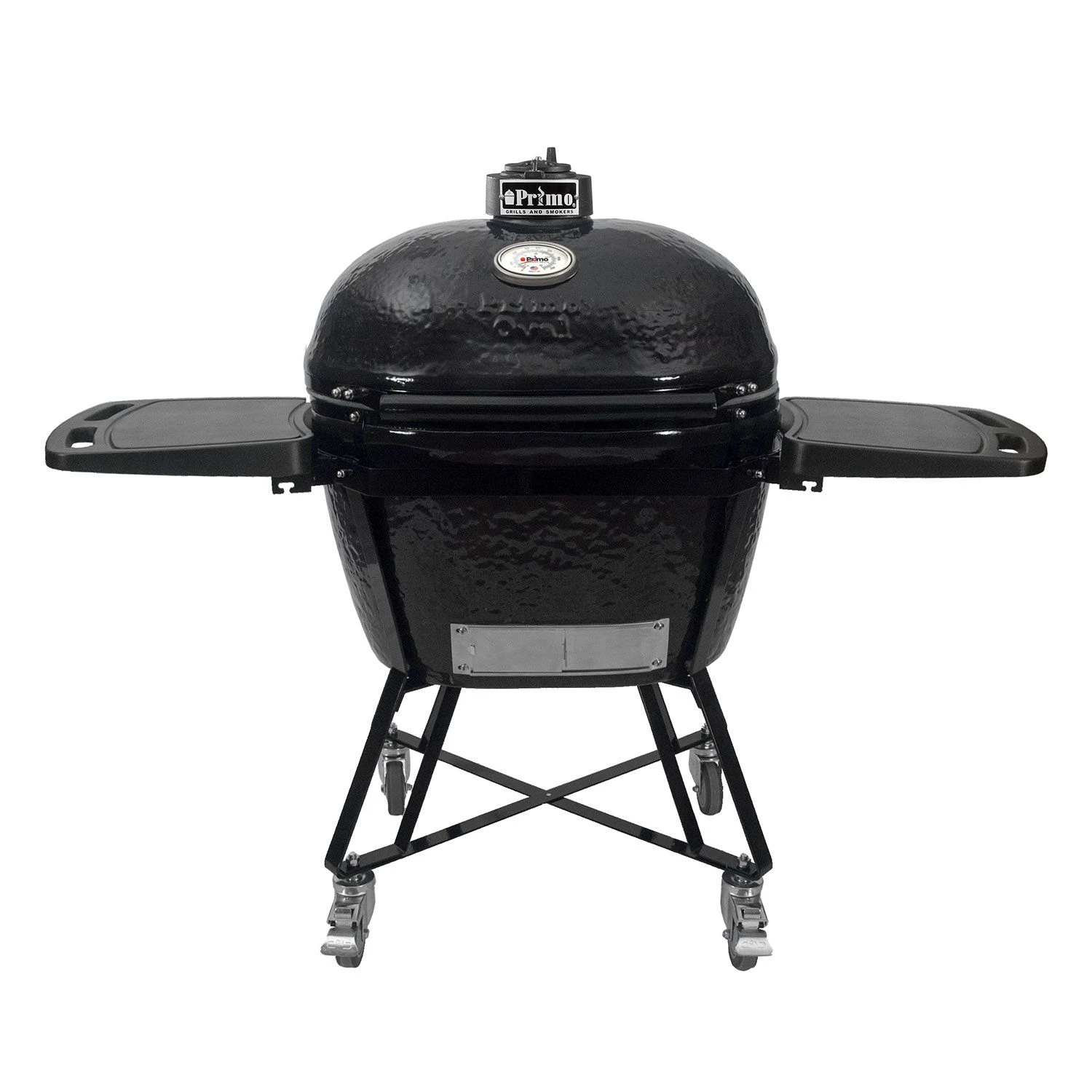 Primo CXLC Extra Large Oval Ceramic Charcoal All-In-One Kamado Grill Head On Wheeled Cradle