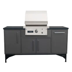 TEC PFR1-TL Patio Gas Grill On Midcentury Modern Island, 66-Inches
