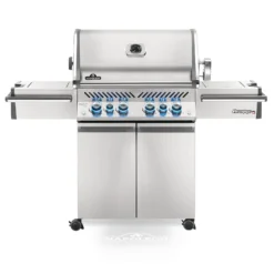 Napoleon PRO500RSIBSS-3 Prestige PRO 500 Gas Grill On Cart With Rotisserie And Side Burner, 28-Inches