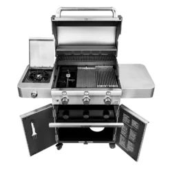Saber R50CC0317 3-Burner Deluxe Freestanding Cast Infrared Grill With Side Burner, 32-Inches -Kitchen Grill Shop r50cc0317 e 02 20