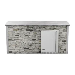 Coyote Ready-To-Assemble 8-Foot Outdoor Kitchen Island With 24-Inch Refrigerator (RTAC-B8-FR)