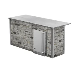 Coyote Ready-To-Assemble 8-Foot Outdoor Kitchen Island With 24-Inch Refrigerator (RTAC-B8-FR) -Kitchen Grill Shop rtac b8 fr sg c1bir24 l c 06 22
