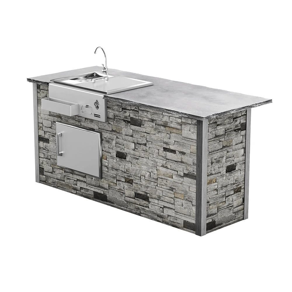 Coyote Ready-To-Assemble 8-Foot Outdoor Kitchen Island With Refreshment Center & Access Door (RTAC-B8-RL) 3 Coyote Ready-To-Assemble 8-Foot Outdoor Kitchen Island With Refreshment Center & Access Door (RTAC-B8-RL) - Image 3