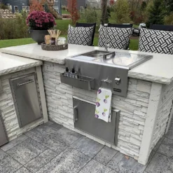 Coyote Ready-To-Assemble 8-Foot Outdoor Kitchen Island With Refreshment Center & Access Door (RTAC-B8-RR) -Kitchen Grill Shop rtac b8 rr config ls a 06 22