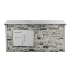 Coyote Ready-To-Assemble 8-Foot Outdoor Kitchen Island With 31-Inch Access Door & Double Pull-Out Drawers (RTAC-B8-SL)