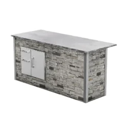 Coyote Ready-To-Assemble 8-Foot Outdoor Kitchen Island With 31-Inch Access Door & Double Pull-Out Drawers (RTAC-B8-SL) -Kitchen Grill Shop rtac b8 sl sg ccd 2dc31 c 06 22