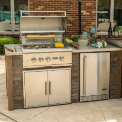 Coyote Ready-To-Assemble 6-Foot Premium Outdoor Kitchen Island With 30-Inch S-Series Gas Grill, 21-Inch Refrigerator & Access Doors (RTAC-G6-P) -Kitchen Grill Shop rtac g6 ls b 07 21