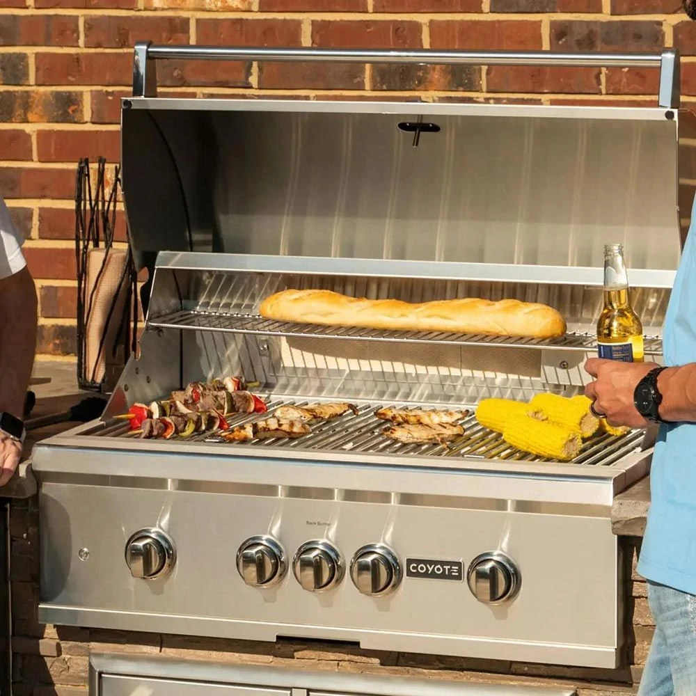 Coyote Ready-To-Assemble 8-Foot Outdoor Kitchen Island With 36-Inch S-Series Gas Grill, 21-Inch Refrigerator, Access Doors & Single Pull-Out Trash (RTAC-G8-P) 2 Coyote Ready-To-Assemble 8-Foot Outdoor Kitchen Island With 36-Inch S-Series Gas Grill, 21-Inch Refrigerator, Access Doors & Single Pull-Out Trash (RTAC-G8-P) - Image 2