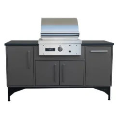 TEC STPFR1L Sterling Patio Gas Grill On Midcentury Modern Island, 66-Inches