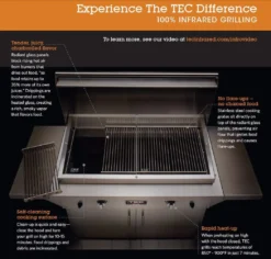 TEC Sterling Patio 1 FR Infrared Gas Grill On Pedestal, 26-Inches -Kitchen Grill Shop tec about img 1