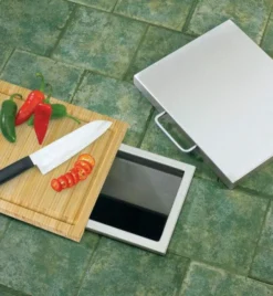 Twin Eagles TETC Trash Chute With Bamboo Cutting Board