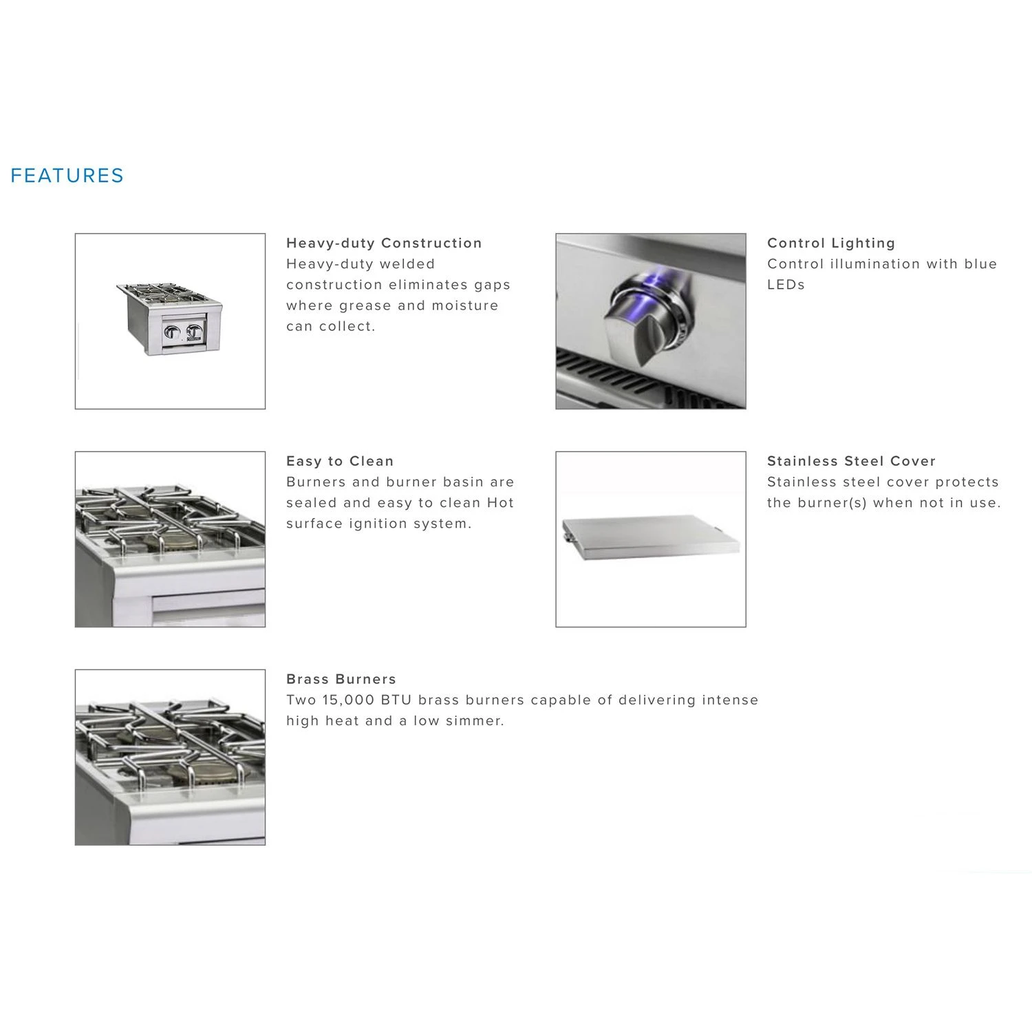 Viking 5 Series Stainless Steel Gas Double Side Burner On Stainless Steel Base, 13-Inch (VQGSB513BSS) 4 Viking 5 Series Stainless Steel Gas Double Side Burner On Stainless Steel Base, 13-Inch (VQGSB513BSS) - Image 4