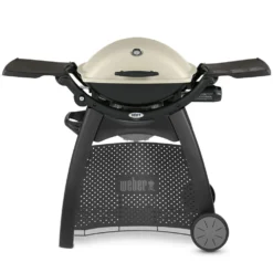 Weber Q2000 Portable Propane Gas Grill With Side Tables On Q Cart (WEB-53060001-WEB-6525)