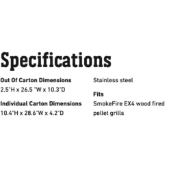 Weber Stainless Steel Folding Front Shelf For SmokeFire EX4 Grill (WEB-7002) -Kitchen Grill Shop web 7002 spec a 05 22